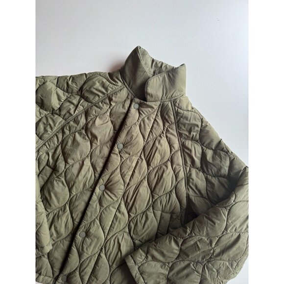 ROOTS Brooks Green Quilted Nylon Lightweight Boxy Jacket, Size L - Picture 7 of 16